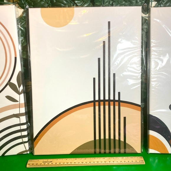 NWT Amazon Abstract Leaves Art Canvases 3! Each 12” x 16” 🍃 - Picture 4 of 6